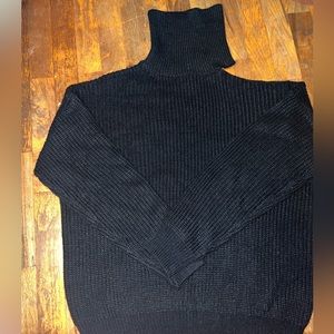 Black Knit Turtleneck Sweater